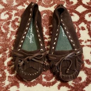 American Eagle Outfitters brown suede moccasins